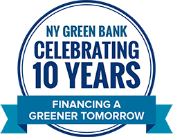 New York Green Bank is celebrating 10 years of financing for a greener tomorrow logo