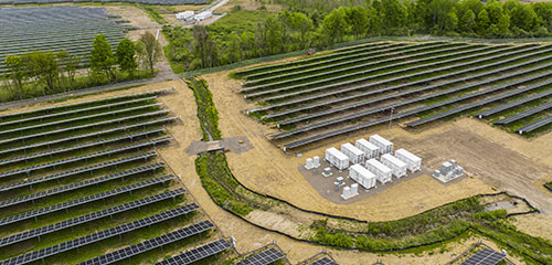 Solar panel and energy storage facility